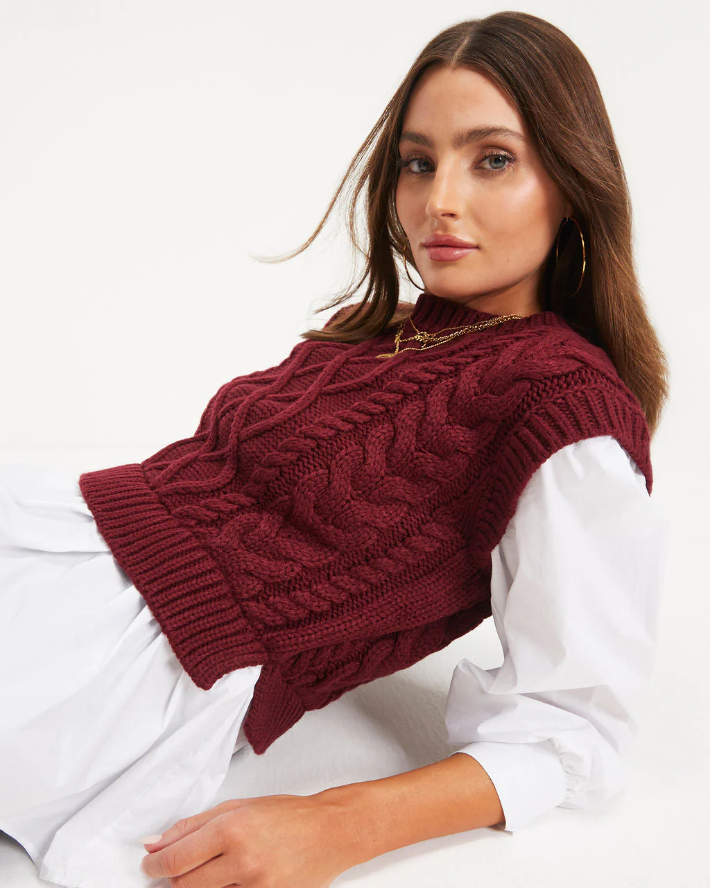 Carmine Contrast Knit Top - Image 6