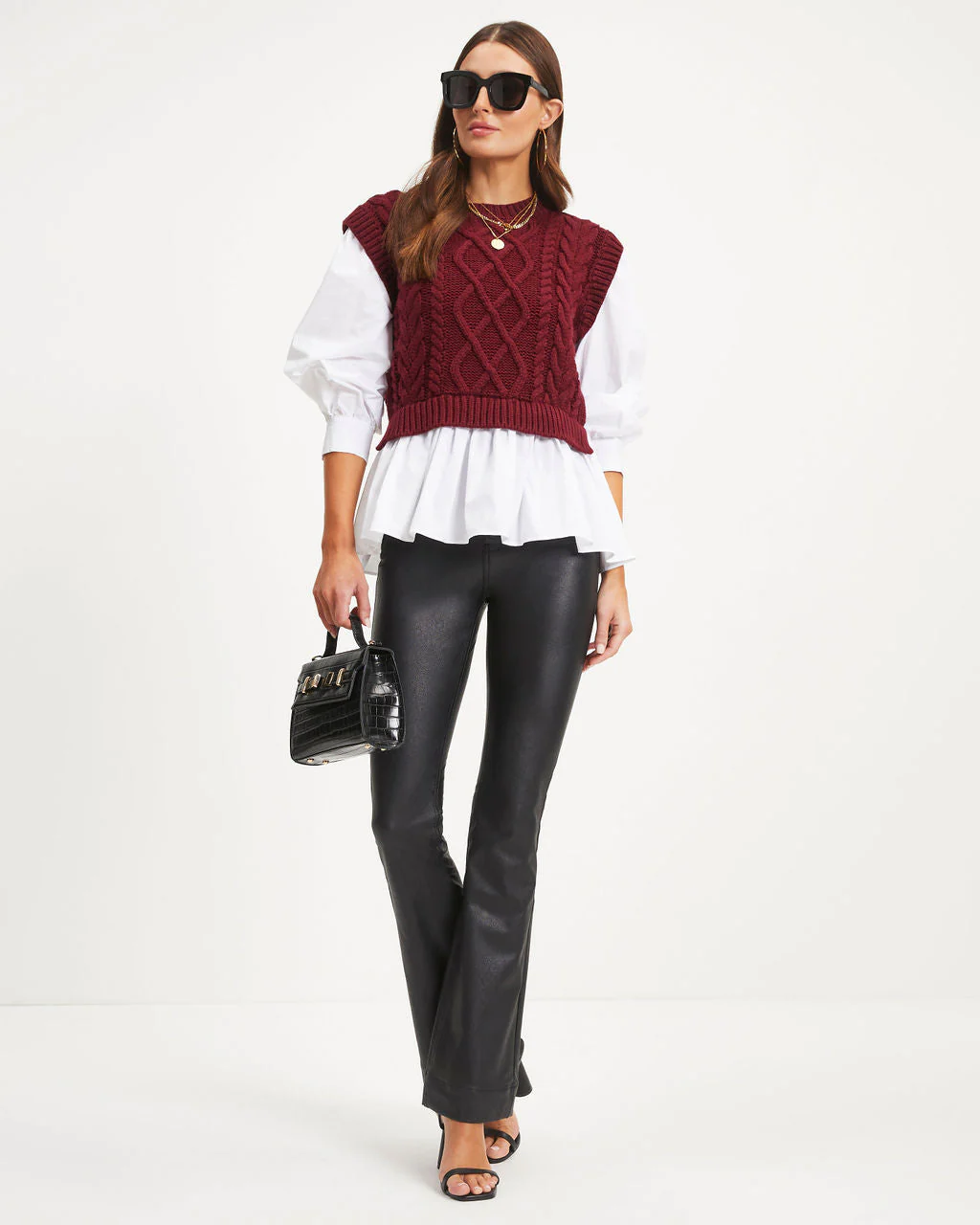 Carmine Contrast Knit Top - Image 8