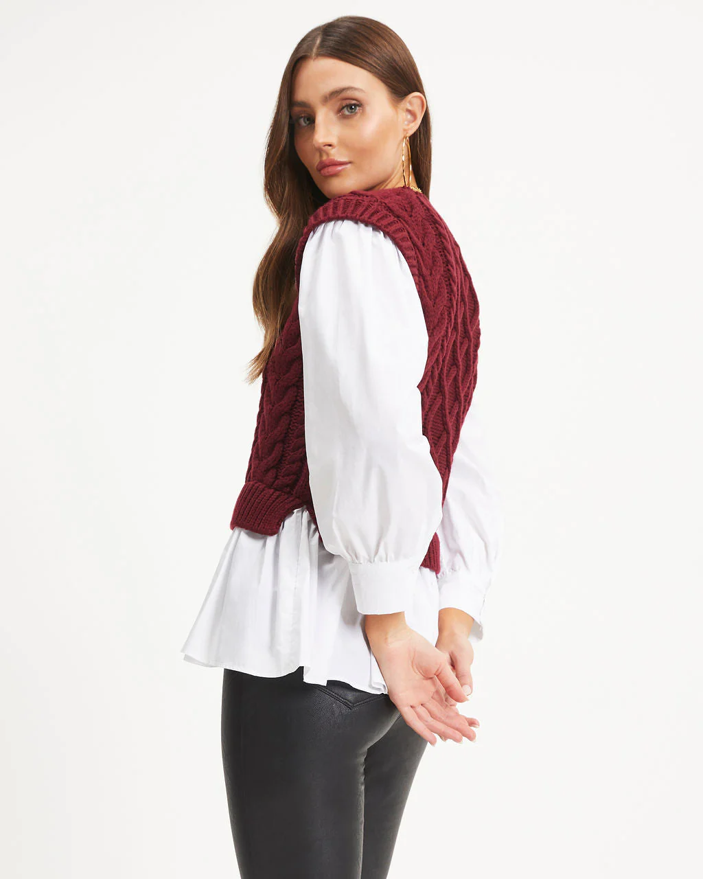 Carmine Contrast Knit Top - Image 9