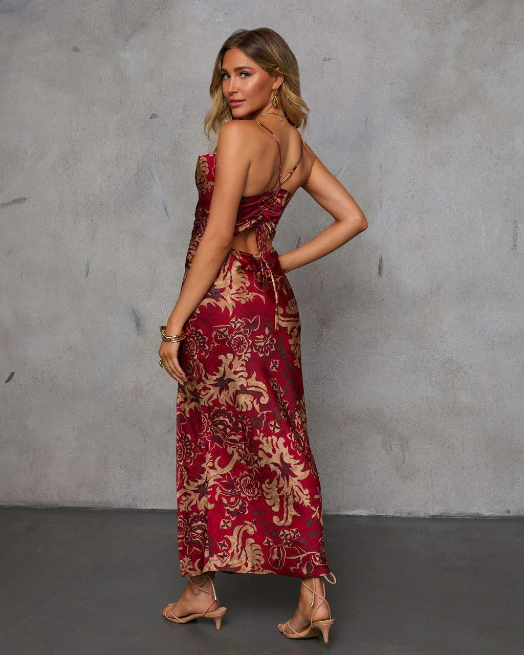 Carrington Floral Satin Dress - Image 4
