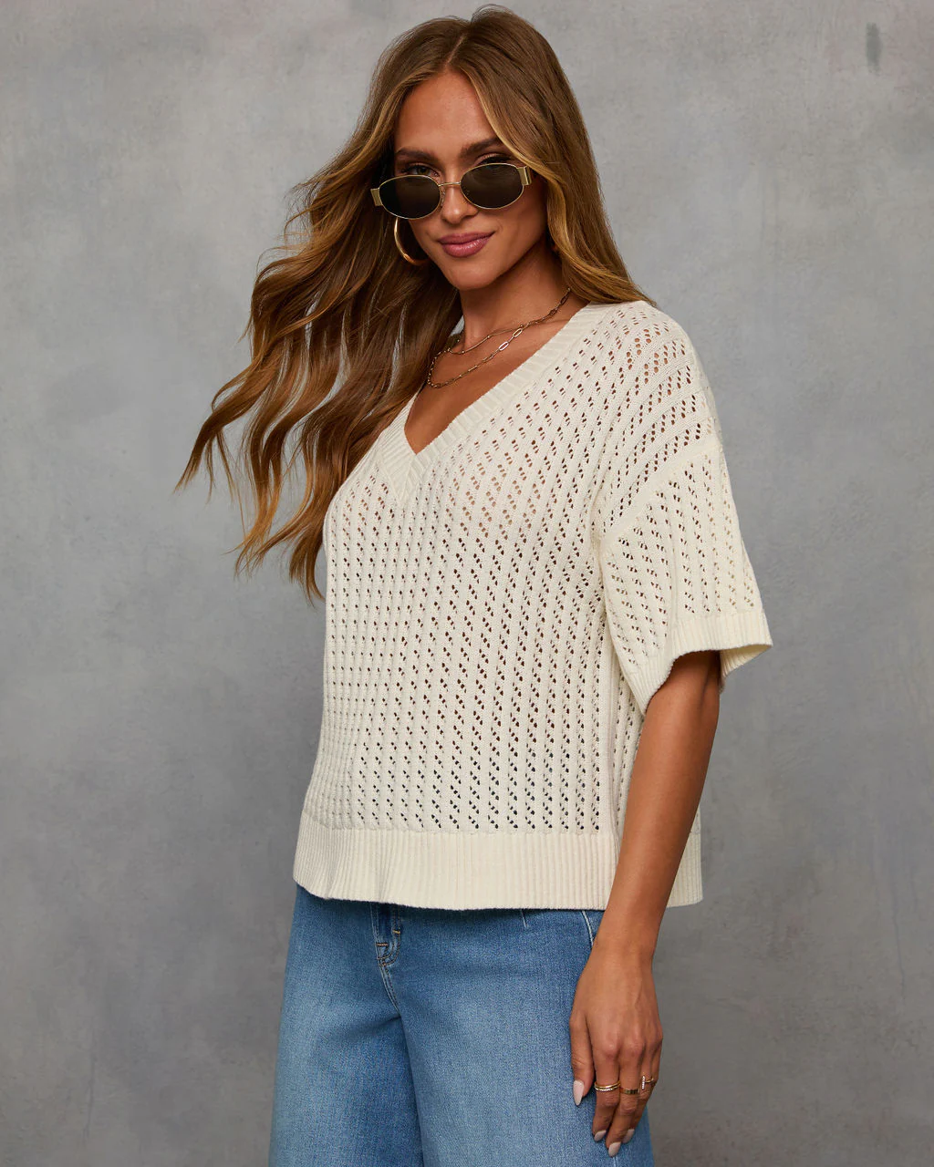 Catch Me At The Sandbar Knit Cotton Blend Top - Image 3