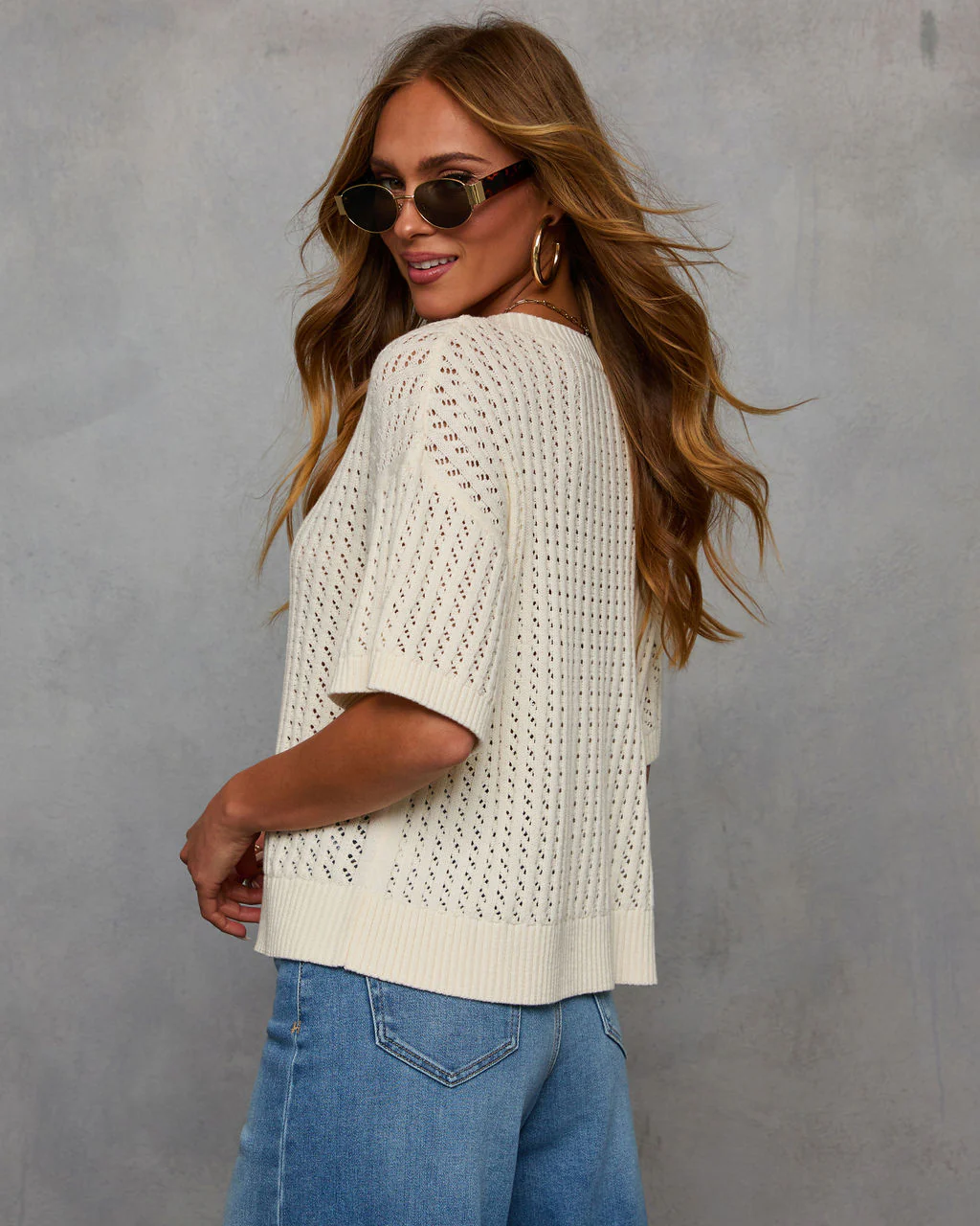 Catch Me At The Sandbar Knit Cotton Blend Top - Image 4
