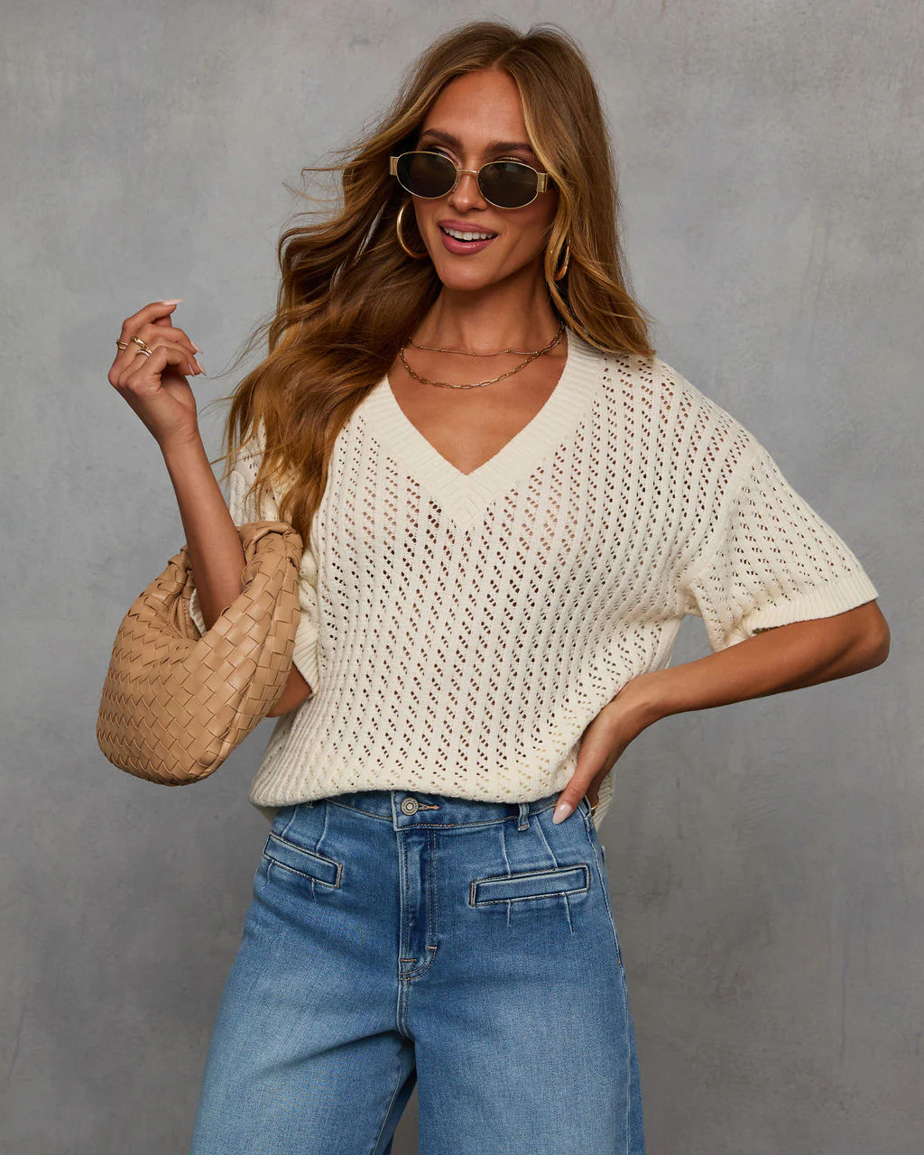 Catch Me At The Sandbar Knit Cotton Blend Top - Image 5
