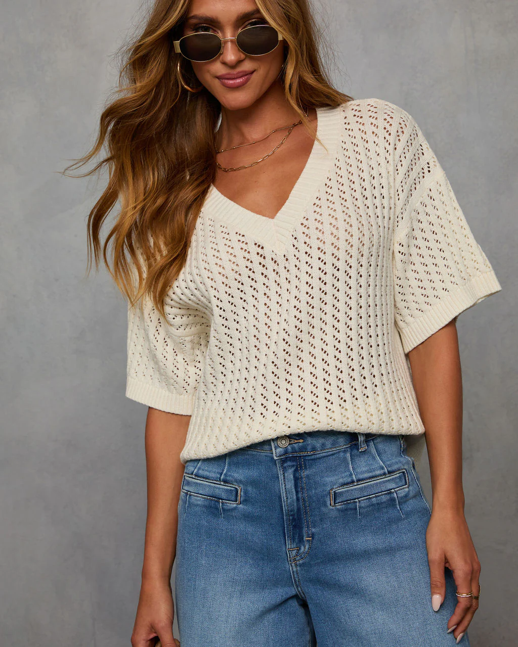 Catch Me At The Sandbar Knit Cotton Blend Top - Image 6