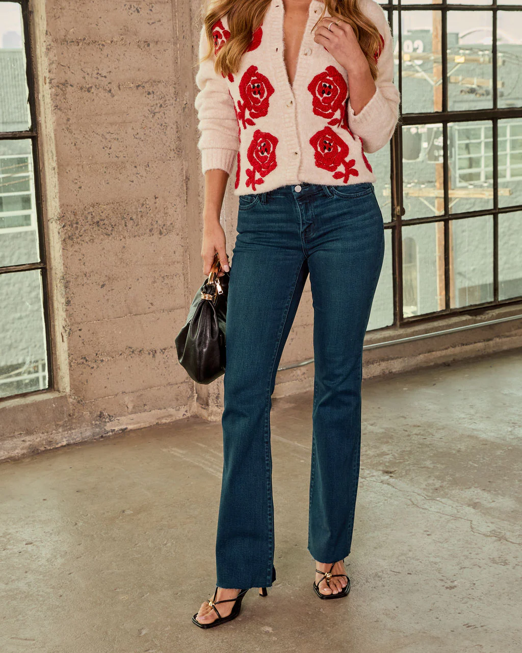 Caulette Super Stretch Mid Rise Flare Leg Jeans - Image 5