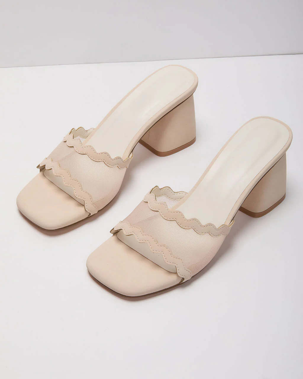 Celia Scallop Mesh Mules - Image 2