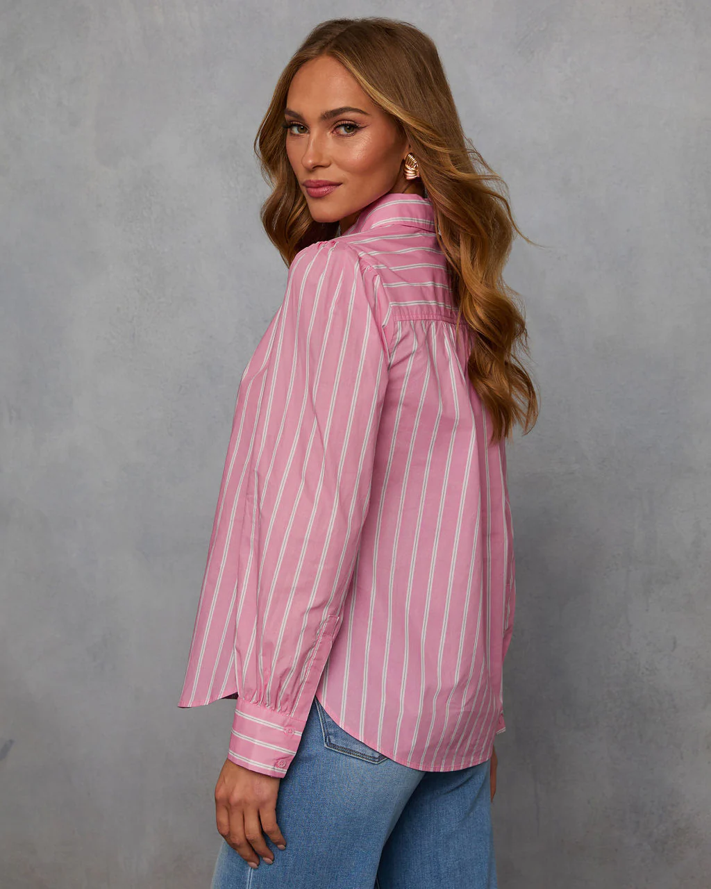 Cellia Striped Button Down Top - Image 4