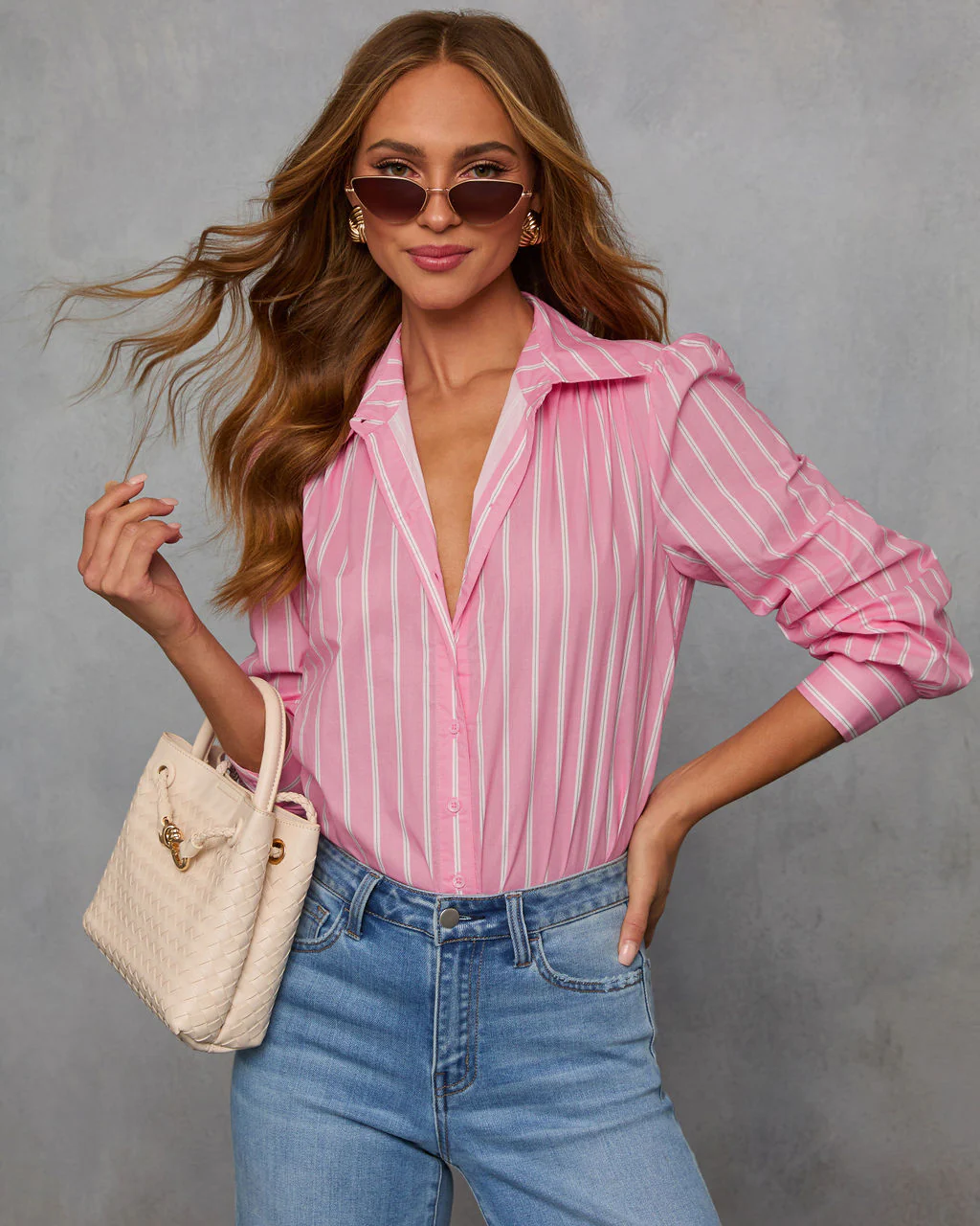 Cellia Striped Button Down Top - Image 6