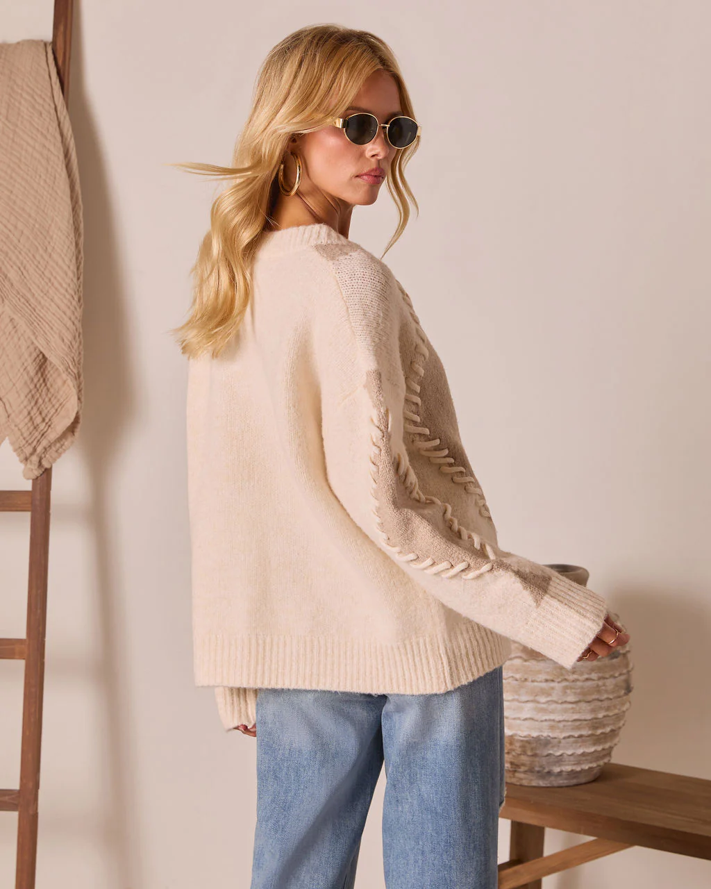 Chai Reverie Raised Stitch Knit Sweater - Image 4