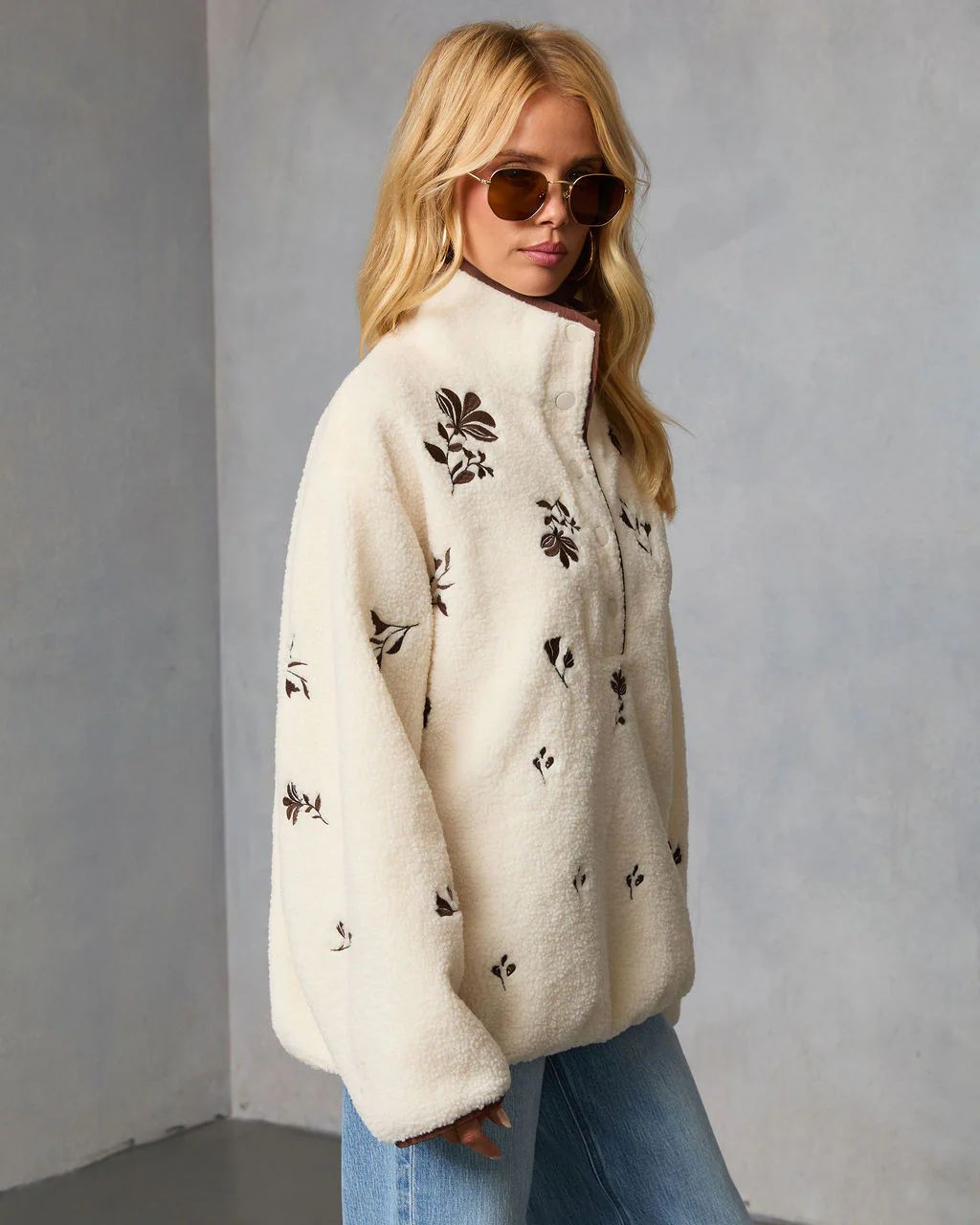 Chalet Embroidered Floral Pullover Jacket - Image 3