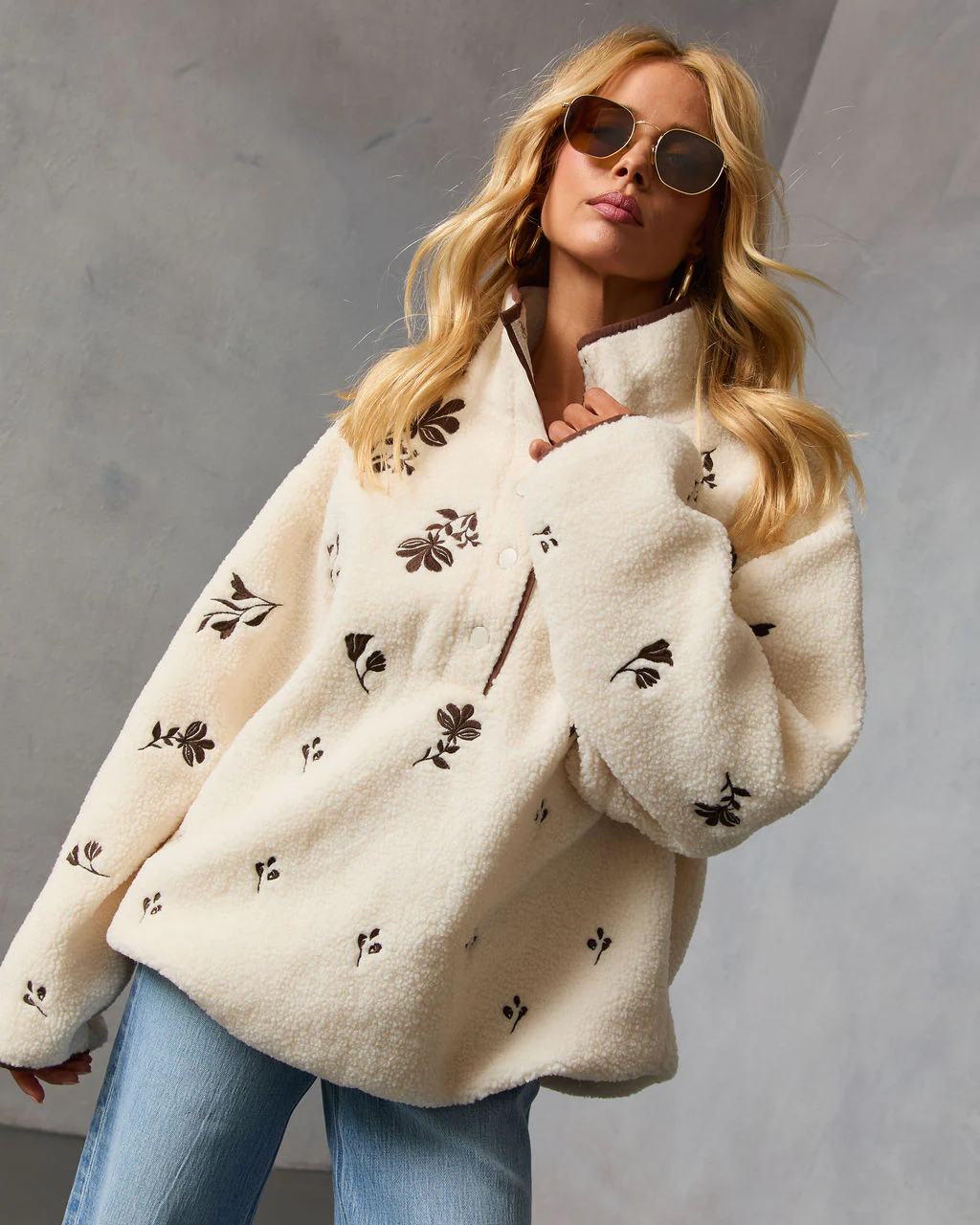 Chalet Embroidered Floral Pullover Jacket - Image 6