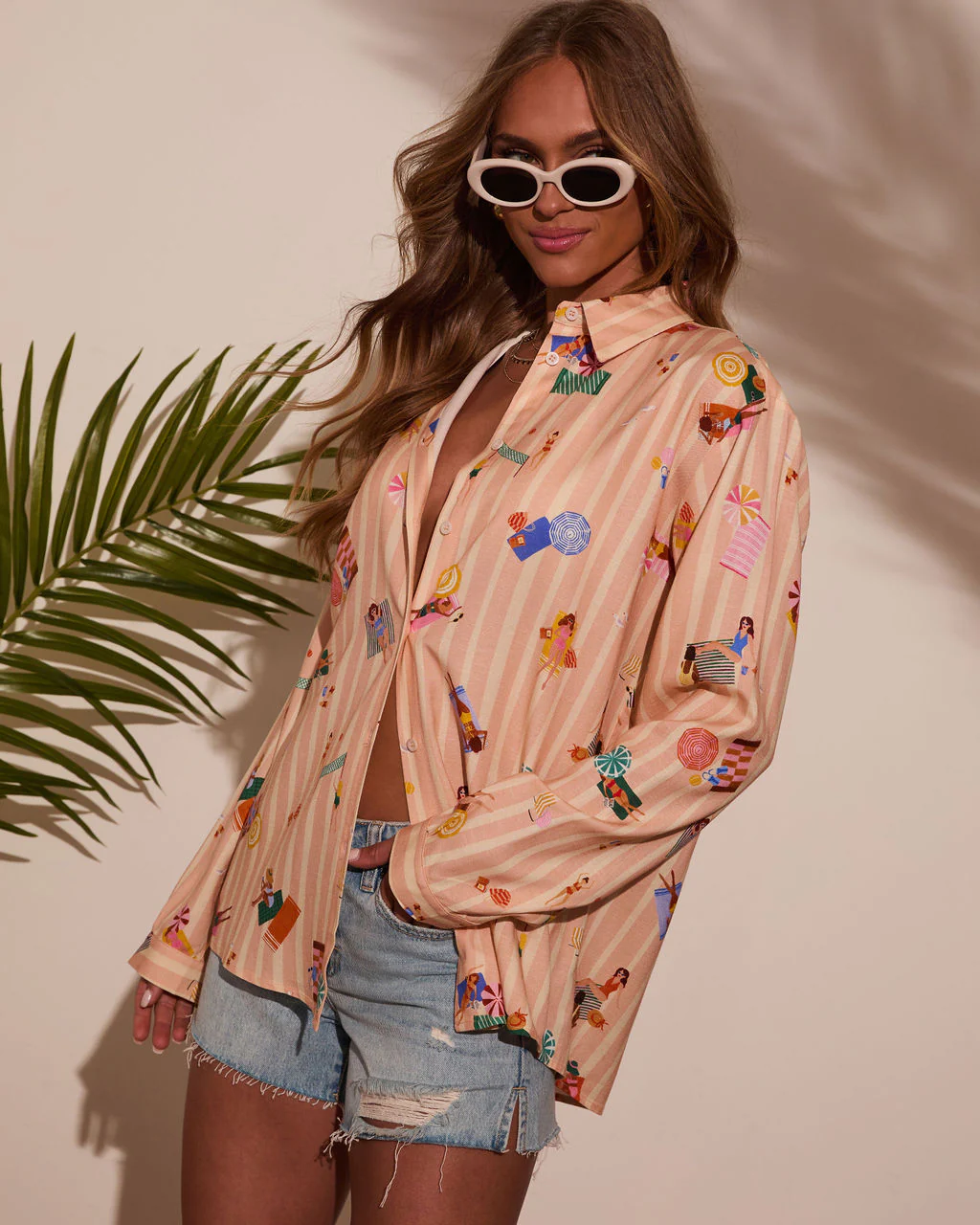 Chance Of Sun Novelty Button Down Top - Image 3