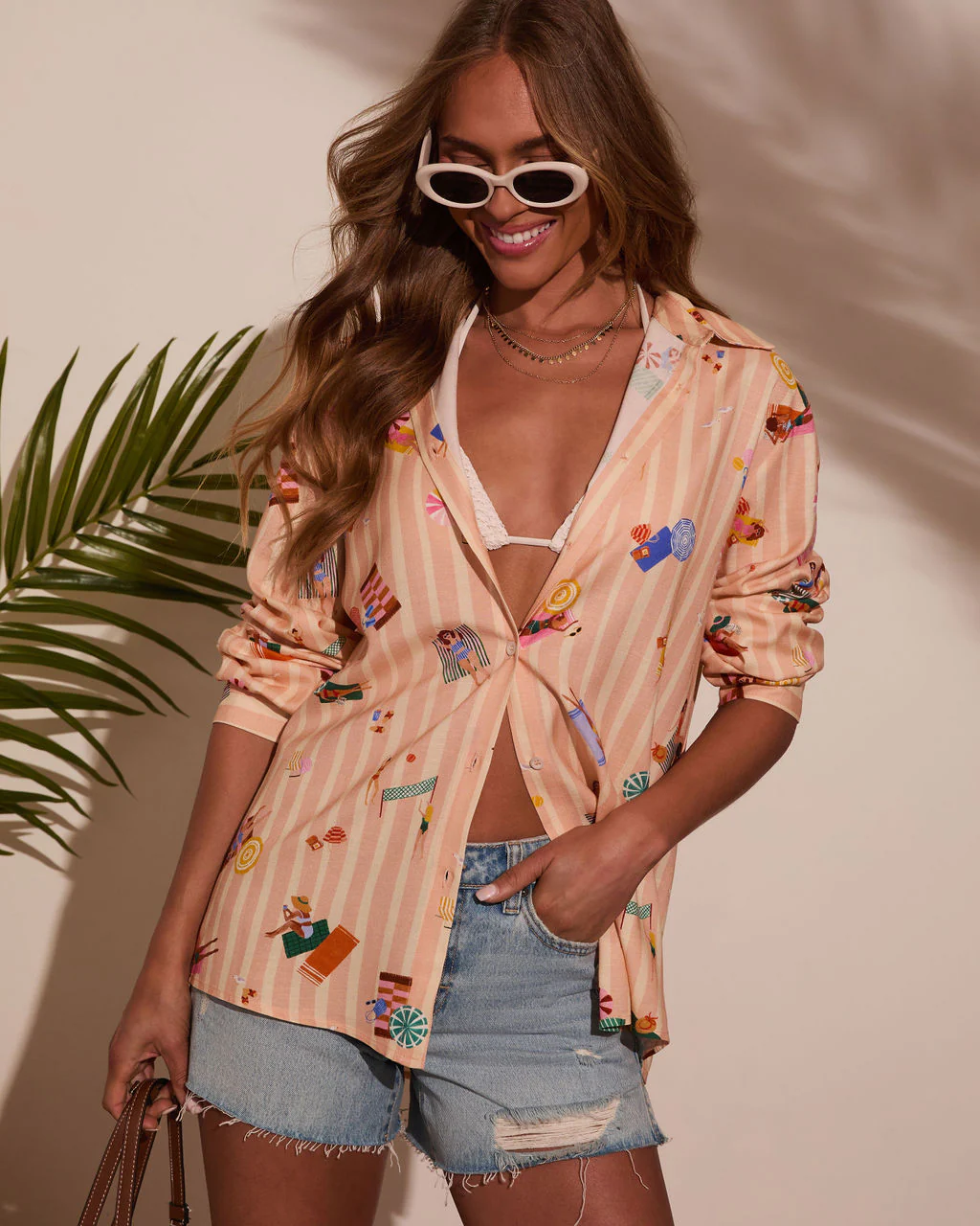 Chance Of Sun Novelty Button Down Top - Image 6