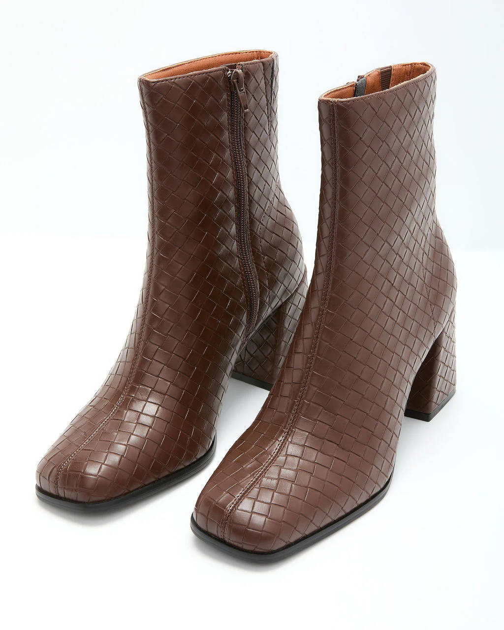 Chanie Woven Vegan Leather Booties - Image 2