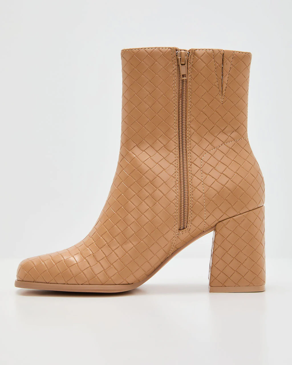 Chanie Woven Vegan Leather Booties - Image 9