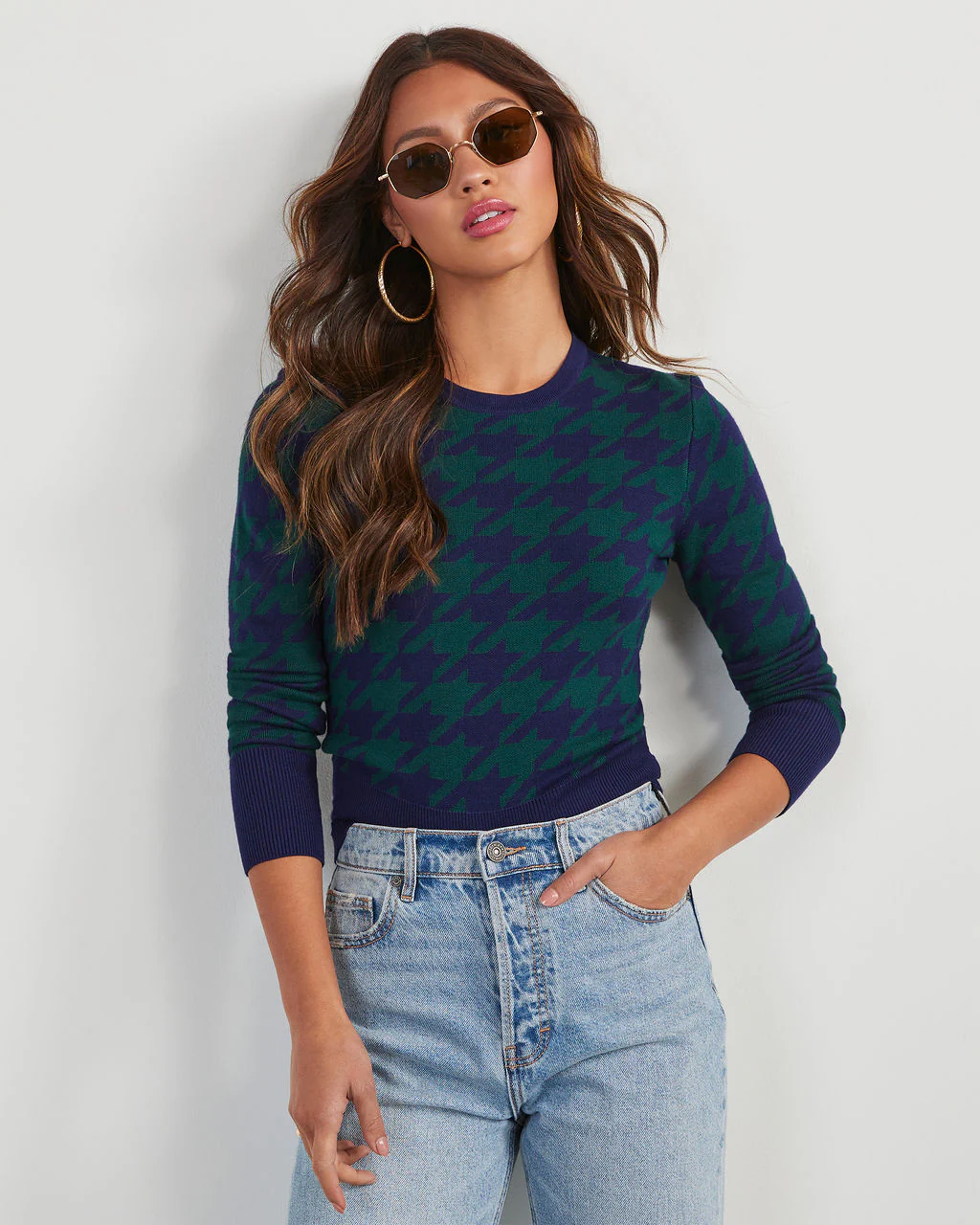 Chantal Houndstooth Pullover Sweater - Image 13