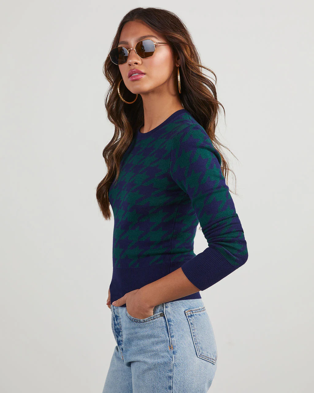 Chantal Houndstooth Pullover Sweater - Image 15