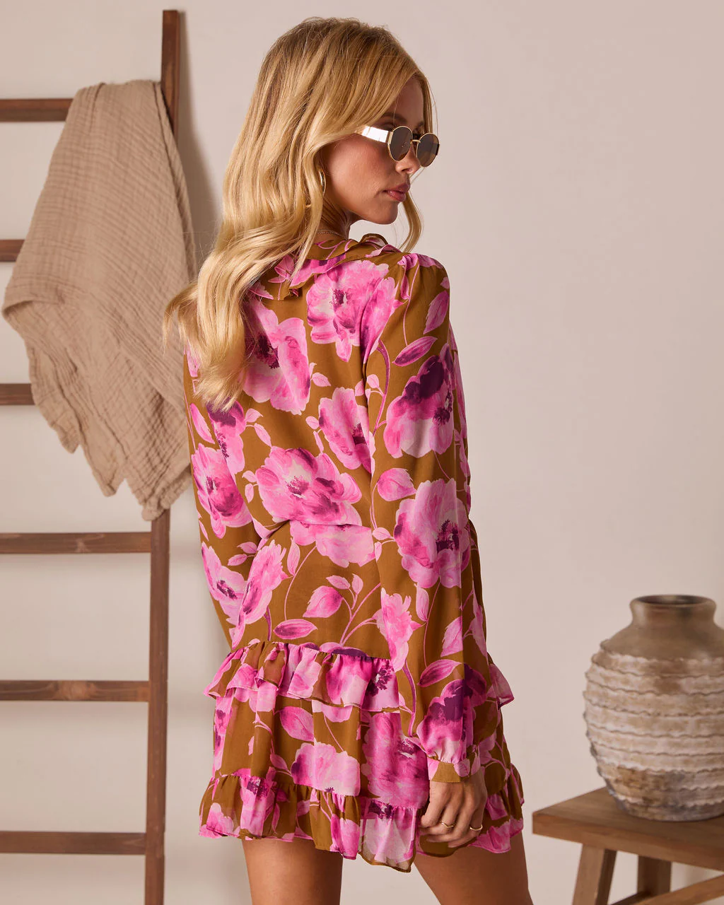 Charleston Waist Tie Floral Mini Dress - Image 4