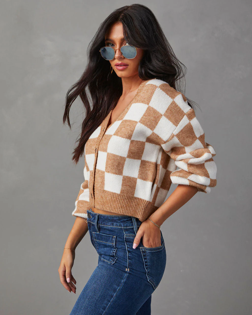 Checkmate Pocketed Knit Cardigan - Image 3