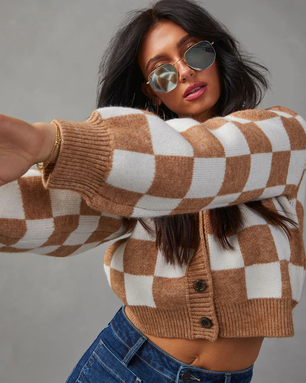 Checkmate Pocketed Knit Cardigan - Image 6