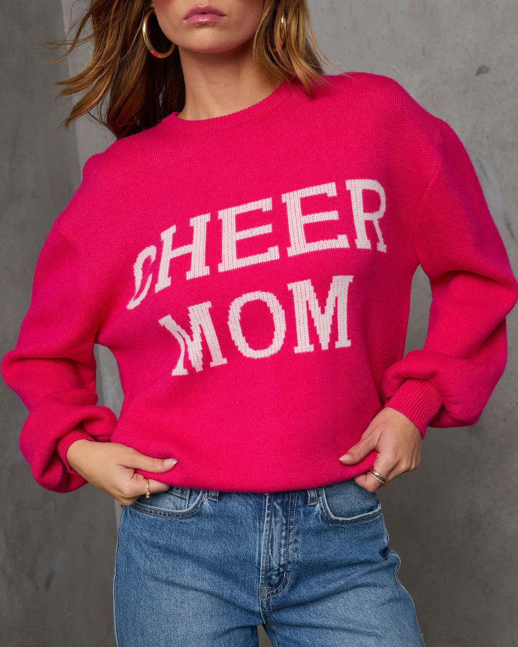 Cheer Mom Knit Pullover Sweater - Image 5