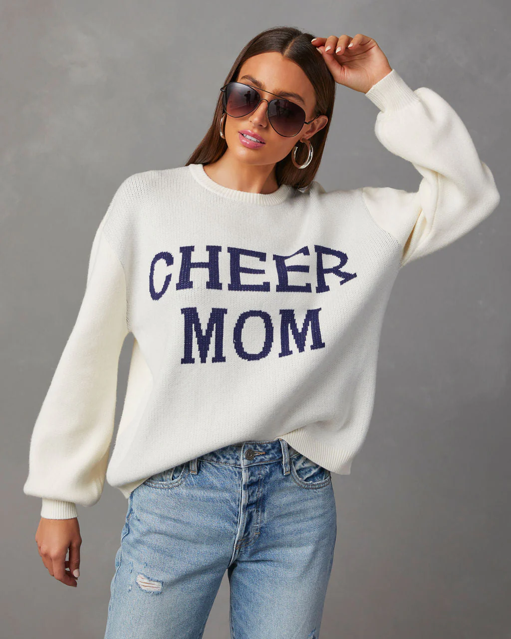 Cheer Mom Knit Pullover Sweater - Image 8