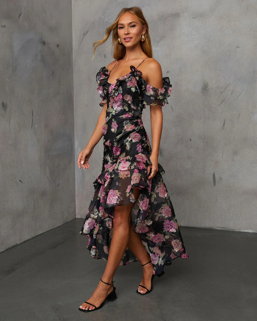 Chelsea Off The Shoulder Ruffle Maxi Dress - Image 4