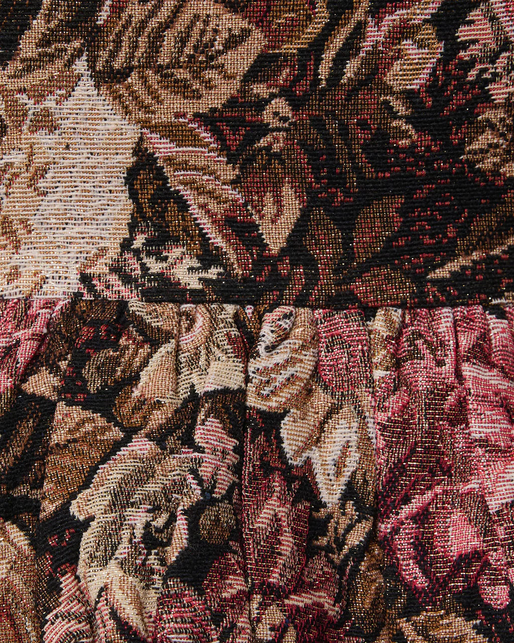 Chelsey Shoulder Tie Peplum Brocade Top - Image 6