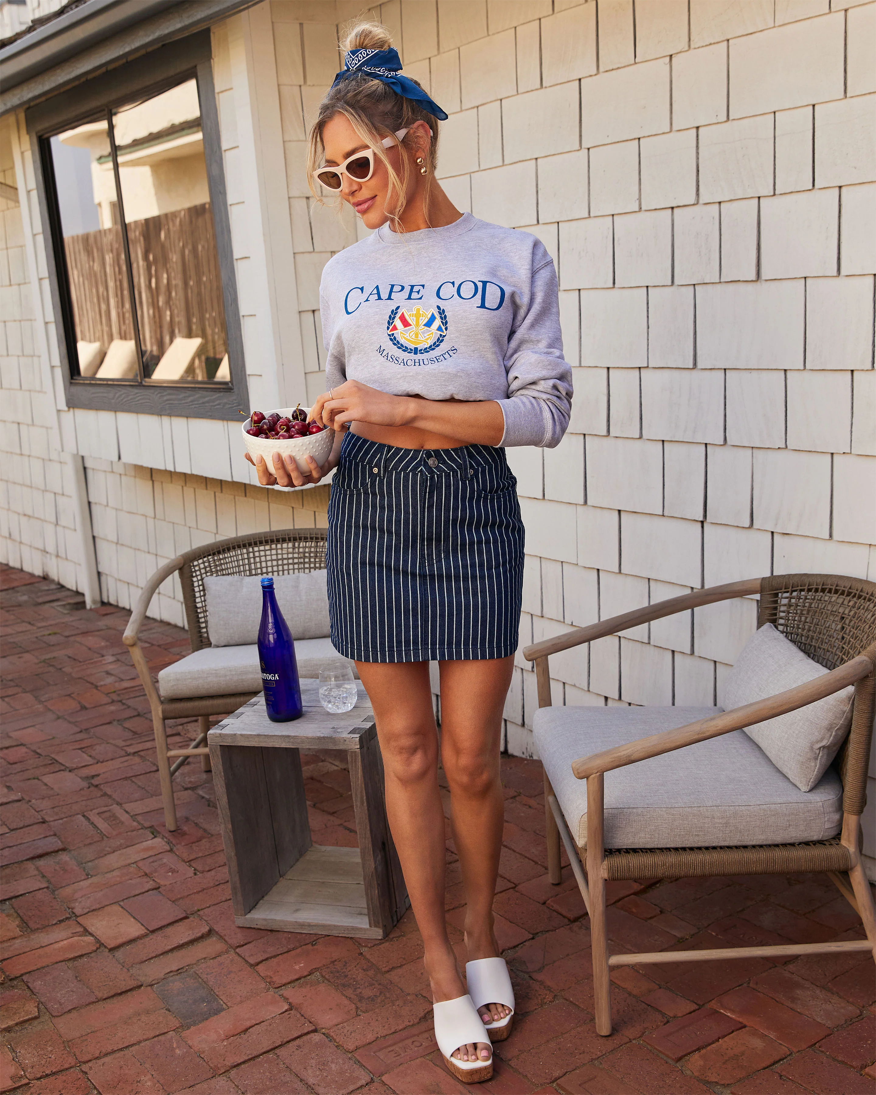Cheyenne Striped Denim Mini Skirt - Image 2