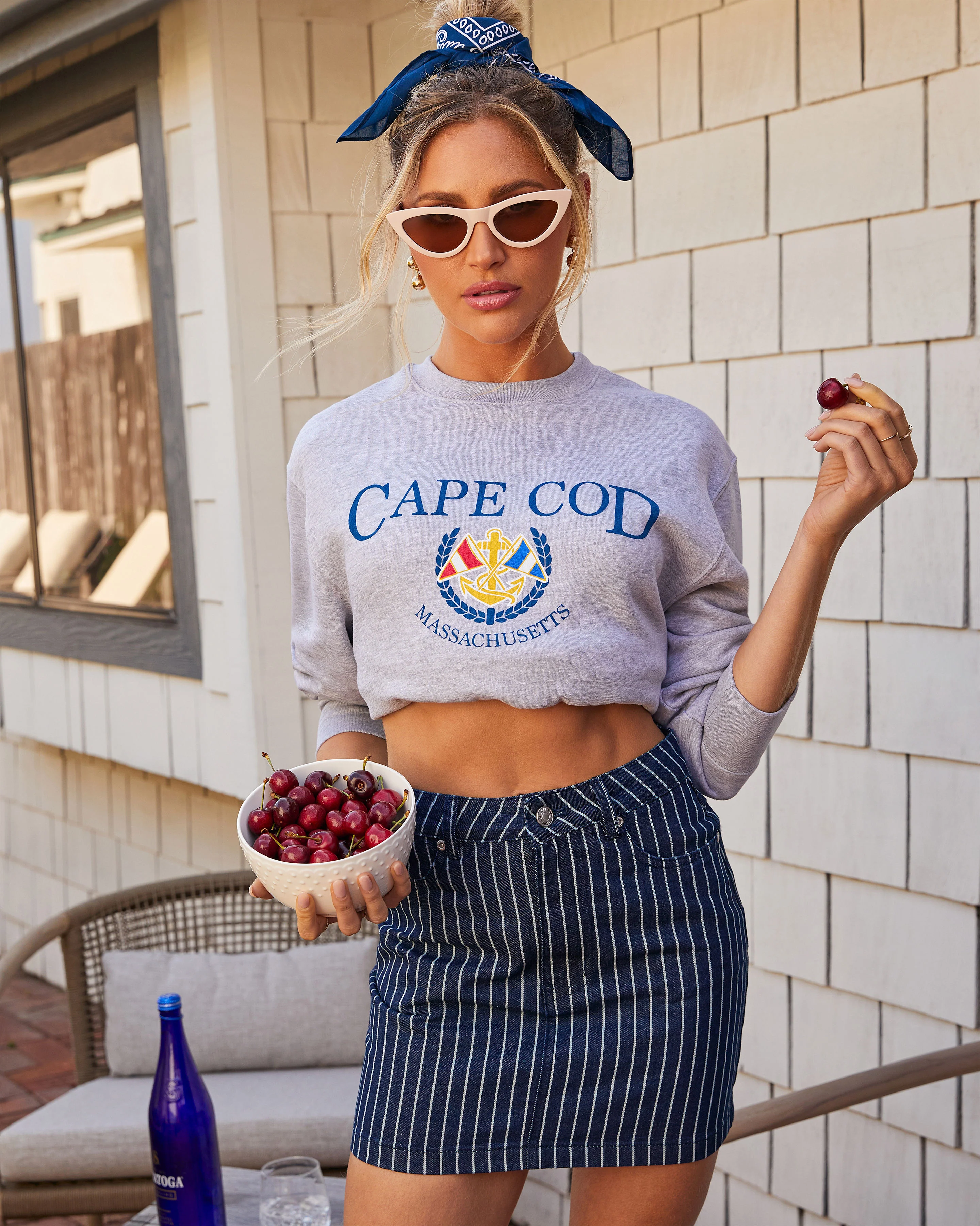 Cheyenne Striped Denim Mini Skirt - Image 5