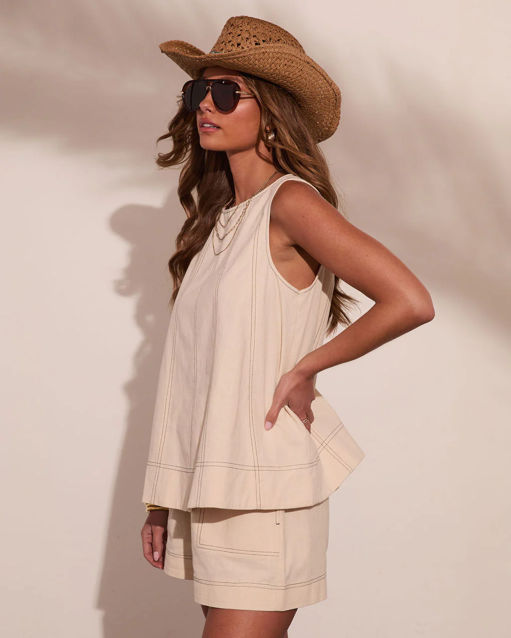 Chic Atelier Linen Tunic Tank Top - Image 3