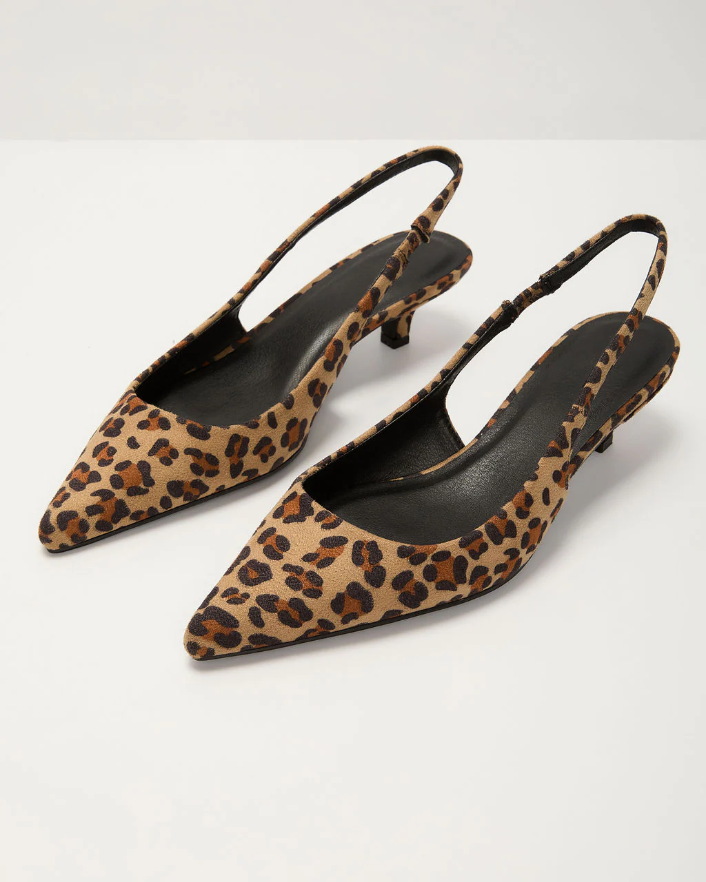 Chic Prowess Leopard Print Slingback Kitten Heels - Image 3