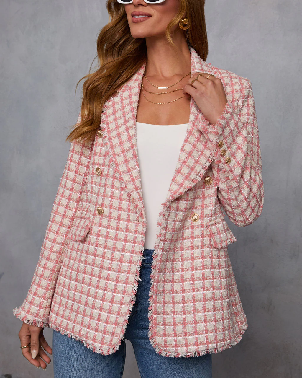 Darling Me Tweed Double Breasted Blazer - Image 11