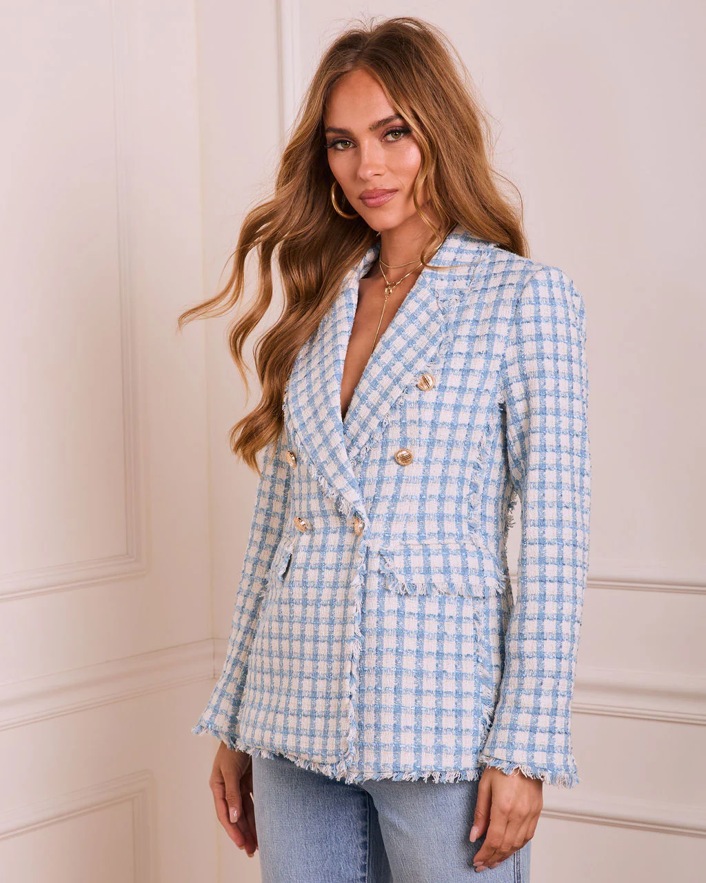 Darling Me Tweed Double Breasted Blazer - Image 3