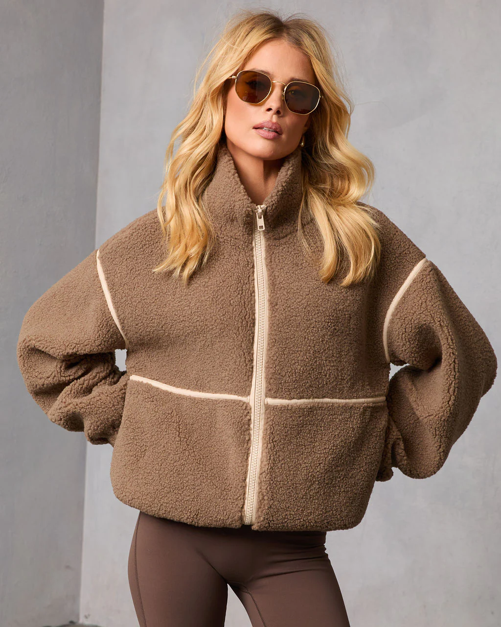 Chill Whispers Contrast Trim Shearling Jacket - Image 17