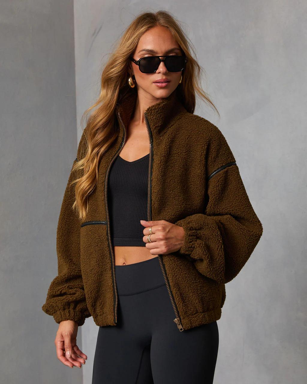 Chill Whispers Contrast Trim Shearling Jacket - Image 21