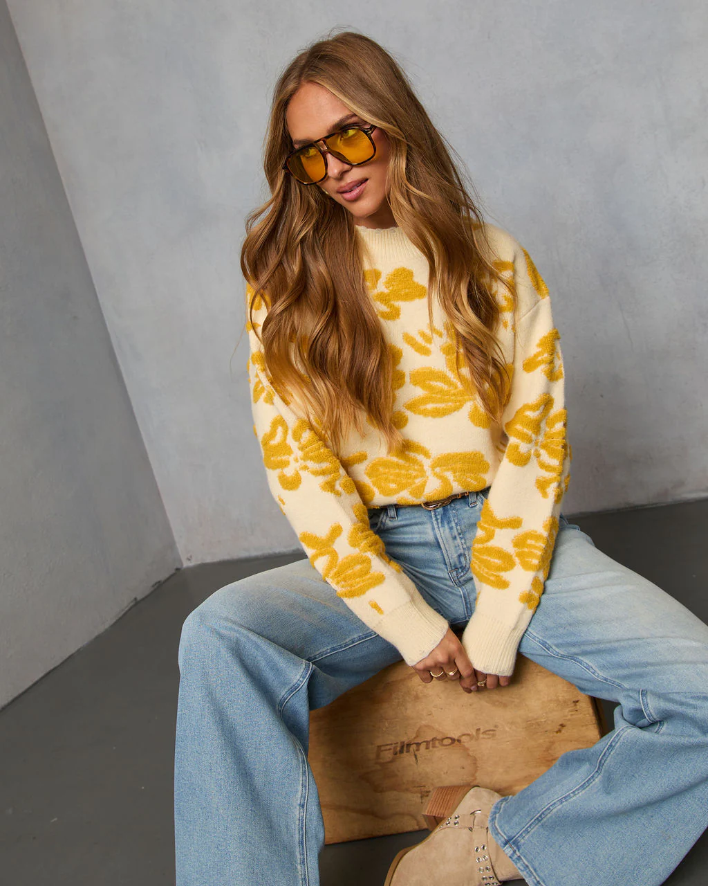 Chilly Days Textured Floral Sweater - Image 6