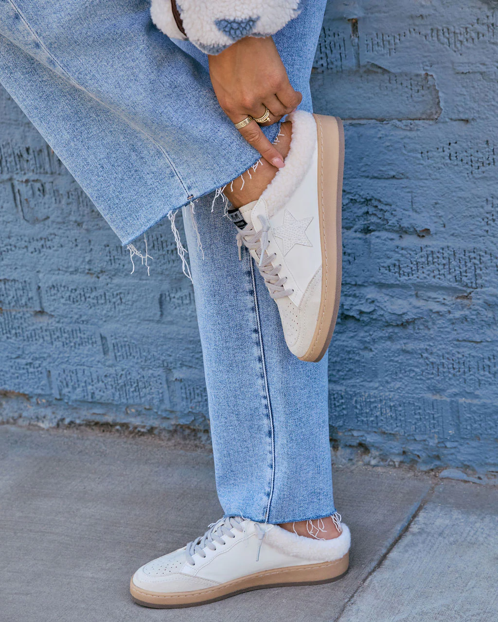 Chita Sherpa Lined Embossed Star Sneakers - Image 6