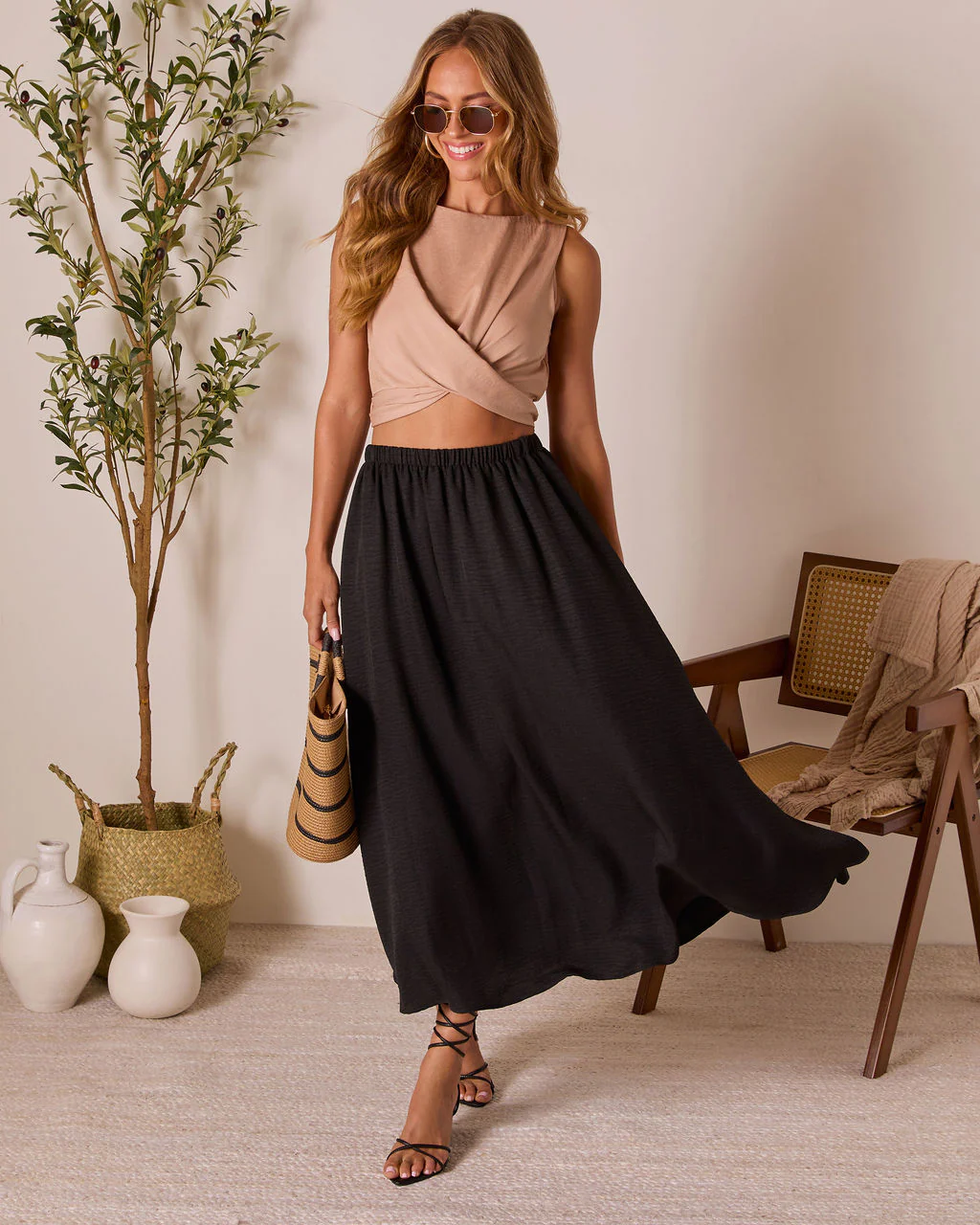Christien Surplice Hem Crop Top - Image 2