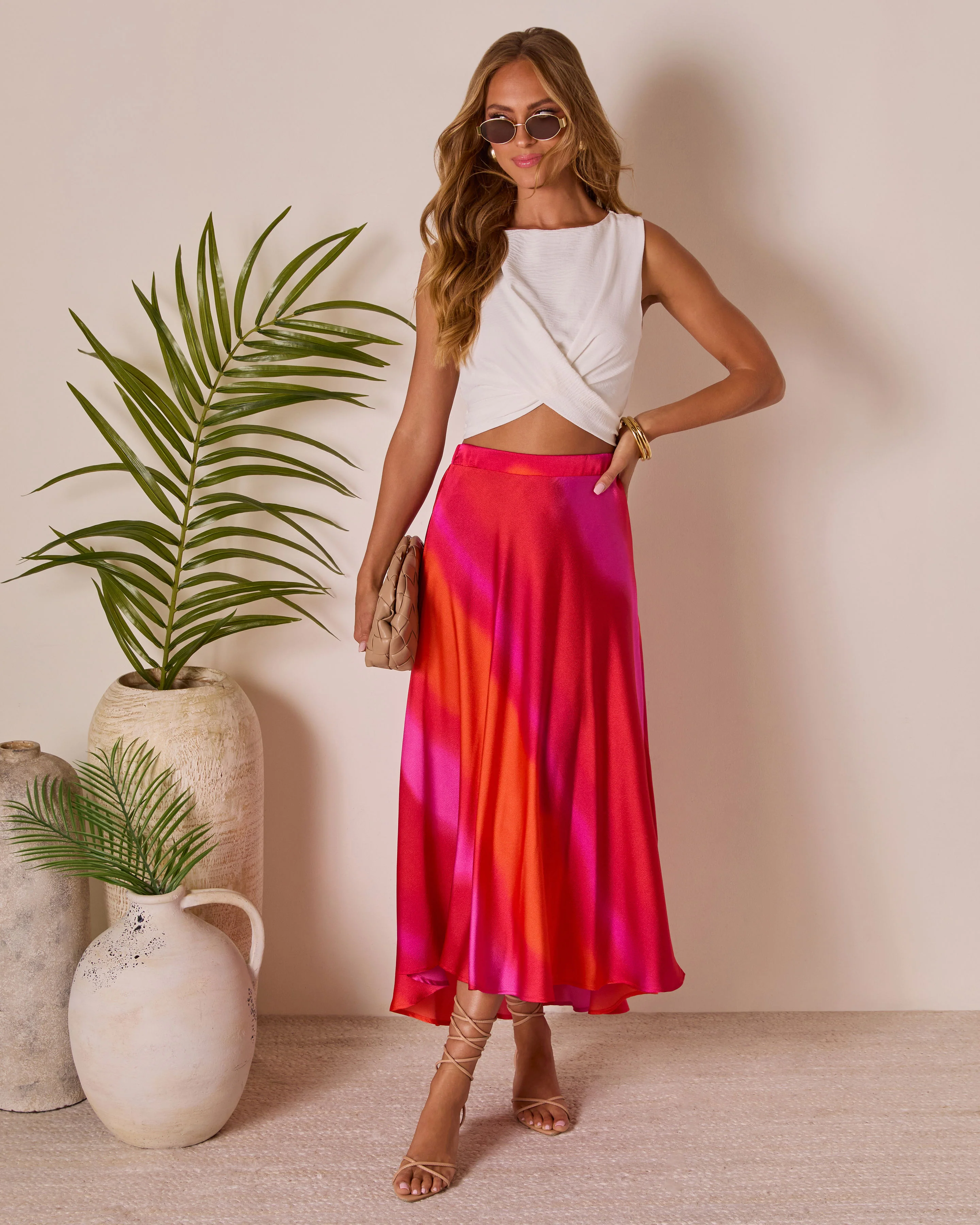 Christien Surplice Hem Crop Top - Image 7