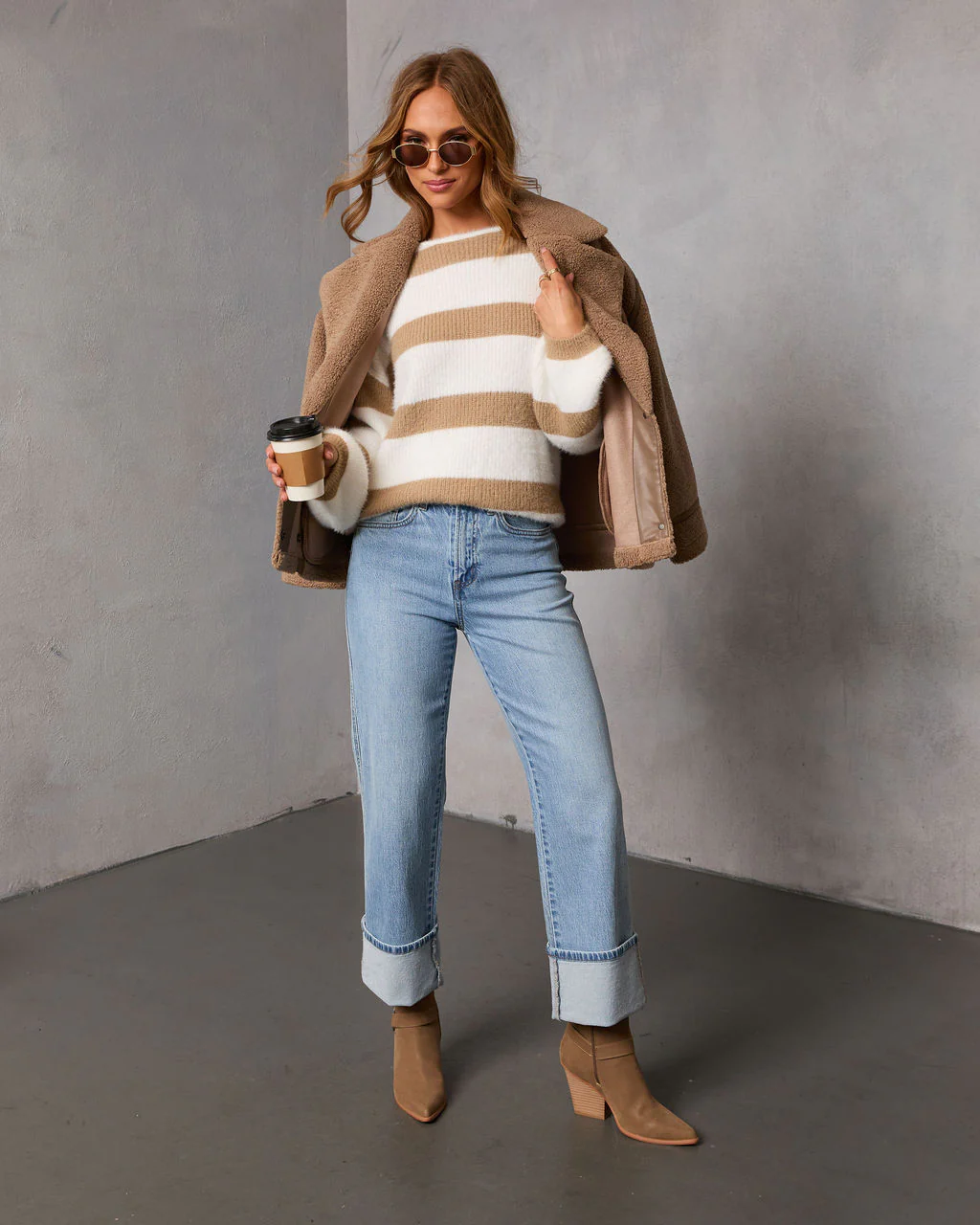 Claudeen Fuzzy Knit Striped Sweater - Image 2