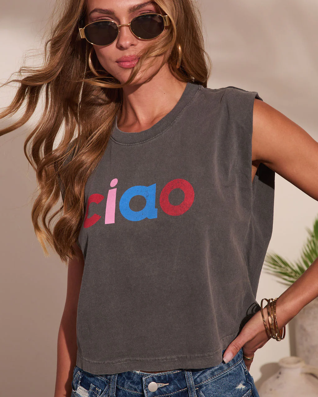 Ciao Babe Cotton Graphic Muscle Tee - Image 6