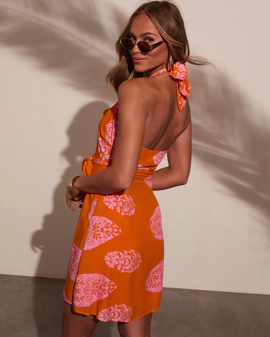 Cierra Wrap Halter Mini Dress - Image 4