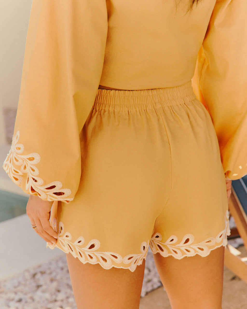 Citrus Meadow Embroidered Mid Rise Shorts - Image 4