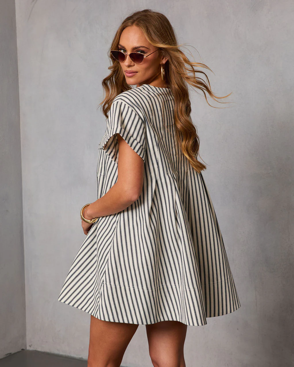 Clean Grace Pinstripe Mini Dress - Image 4