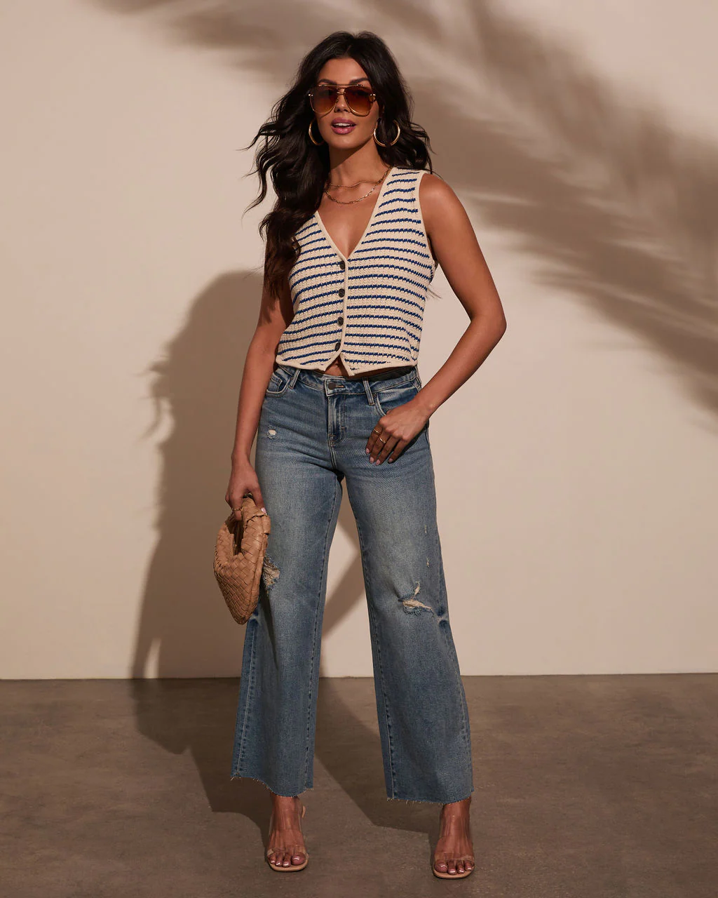 Clementine Striped Sweater Vest - Image 2