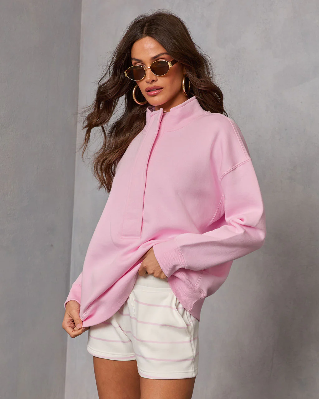 Cloud Kiss Partial Button Sweatshirt - Image 3
