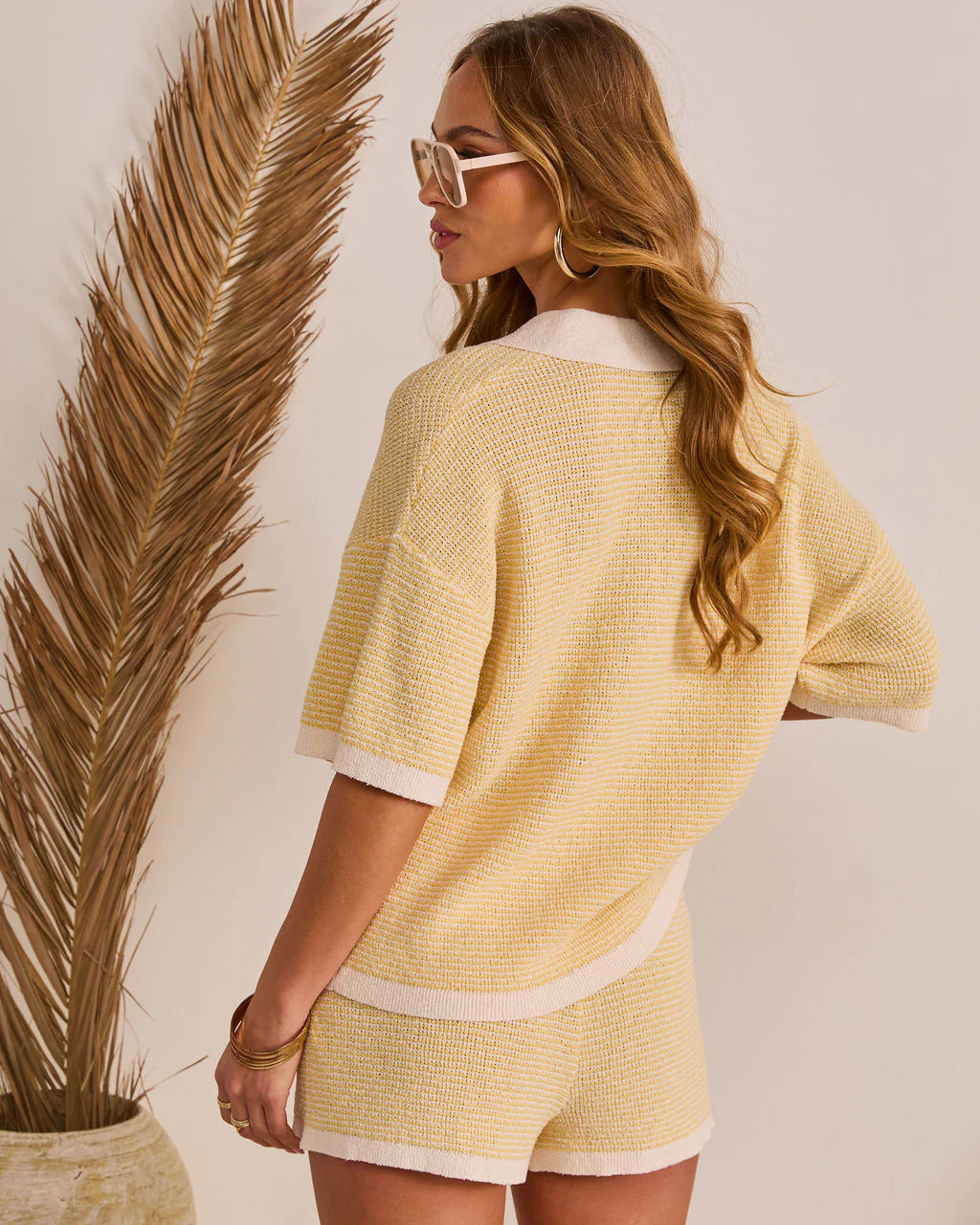 Cloud Nine Contrast Trim Knit Polo Top - Image 16