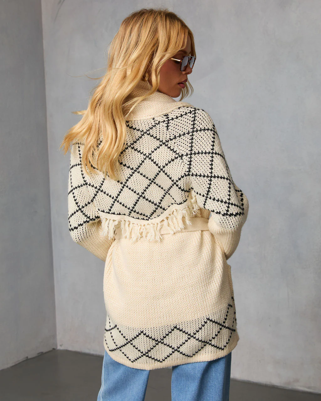 Cloudberry Fringe Waist Tie Sweater - Image 4
