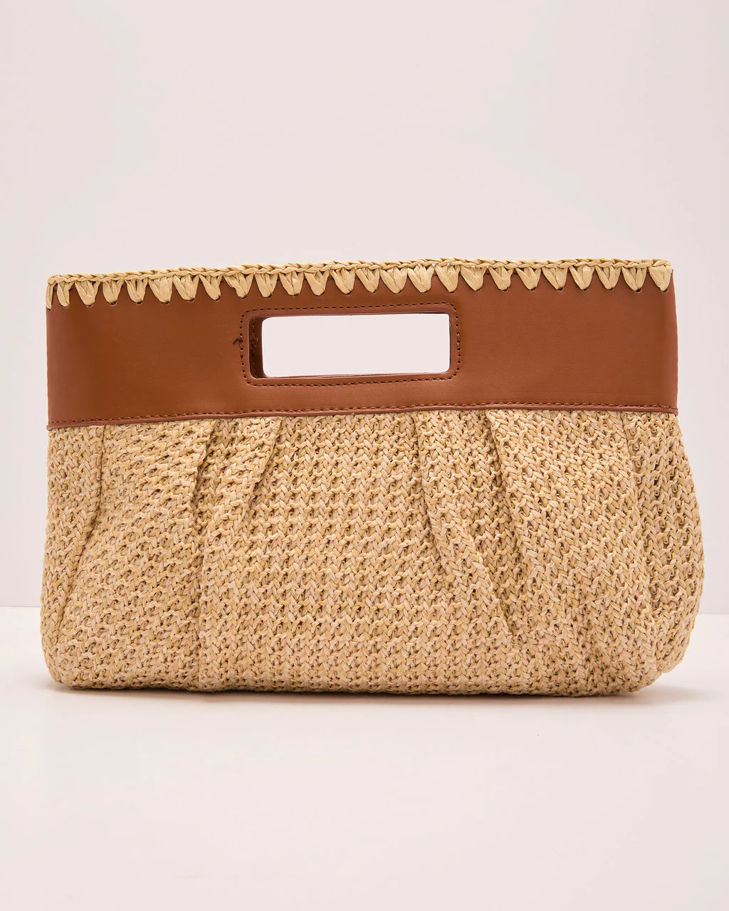 Coastal Canvas Woven Straw Clutch - Image 3